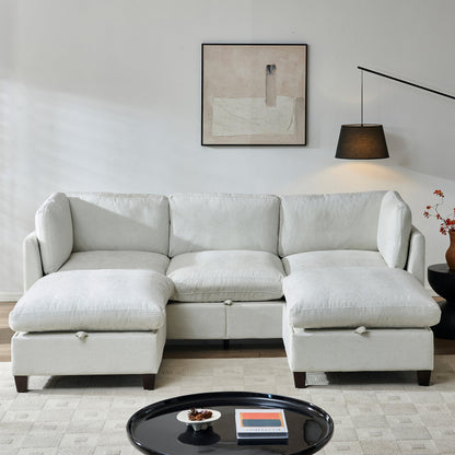 96.5-inch sectional sofa in light gray fabric with left chaise for living room on Tampa Home & Garden Store