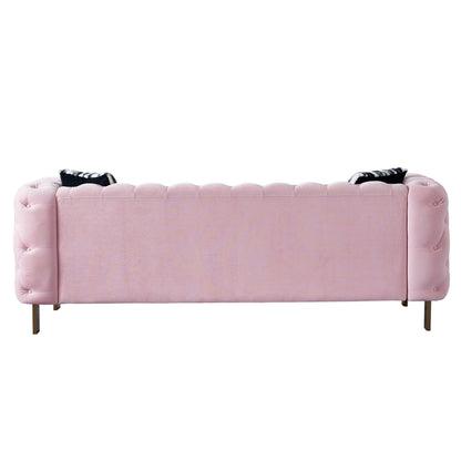 Modern Chesterfield Tufted Sofa and Metal Legs