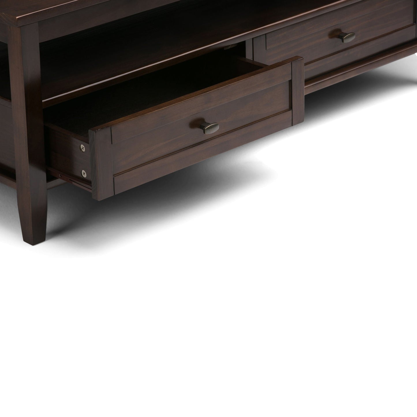 Warm Shaker coffee table in dark walnut finish with drawer storage Unique Piece Furniture on Tampa Home & Garden Store