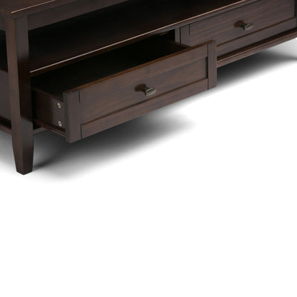 Warm Shaker coffee table in dark walnut finish with drawer storage Unique Piece Furniture on Tampa Home & Garden Store