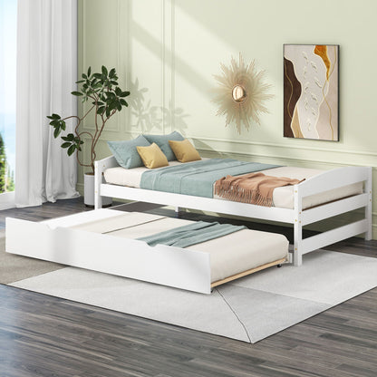 Platform bed with trundle in white wood by HouseOfZazla on Tampa Home & Garden Store