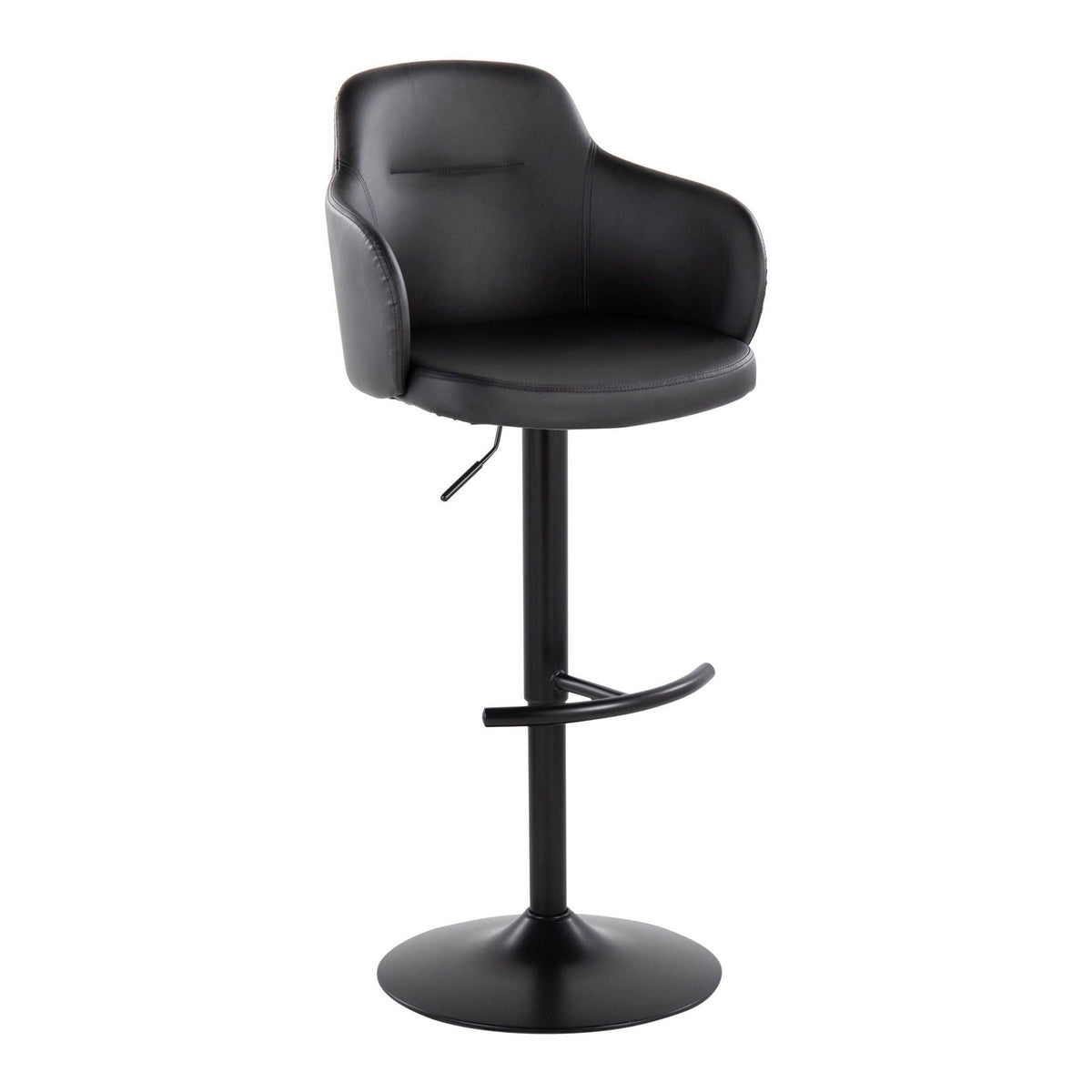 Contemporary adjustable black barstool with swivel and rounded T-footrest by HouseOfZazla on Tampa Home & Garden Store