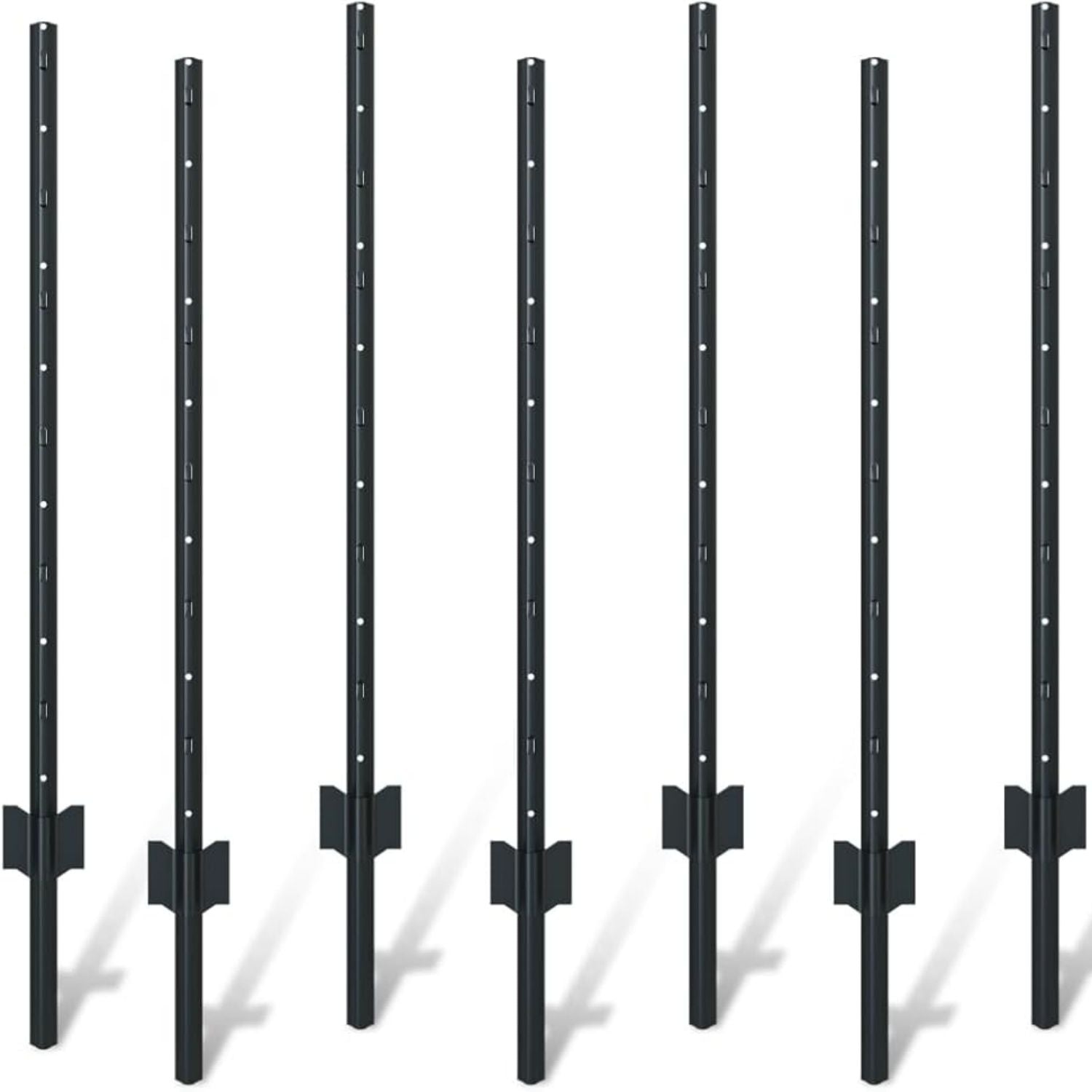 4 ft U-shaped metal fence posts set for wire mesh fencing black steel HouseOfZazla on Tampa Home & Garden Store