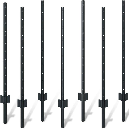 4 ft U-shaped metal fence posts set for wire mesh fencing black steel HouseOfZazla on Tampa Home & Garden Store