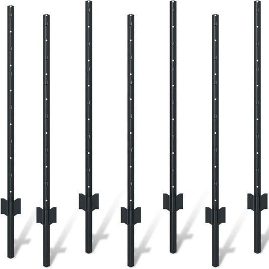 4 ft U-shaped metal fence posts set for wire mesh fencing black steel HouseOfZazla on Tampa Home & Garden Store