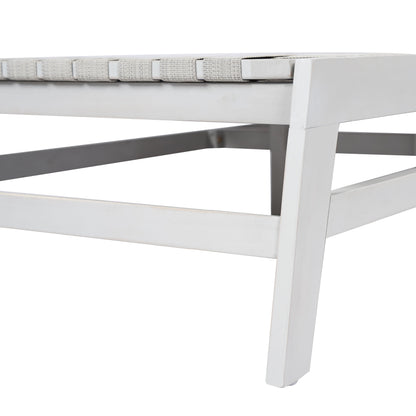 Outdoor Acacia Wood and Rope Chaise Lounge