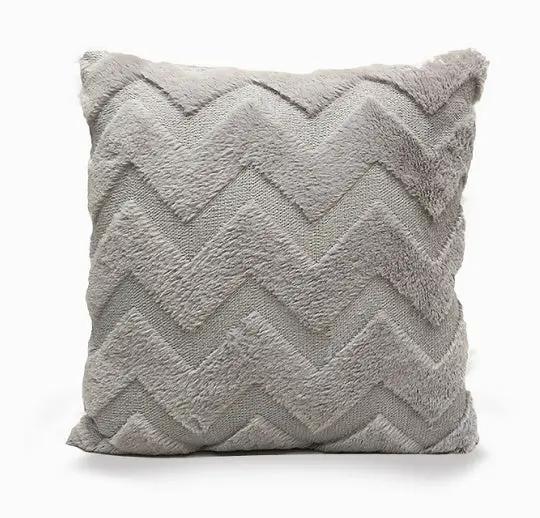 Plush Solid Color Sofa Pillowcase for Living Room
