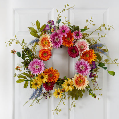 26” African Sunflower Wreath - Tampa Home & Garden Store