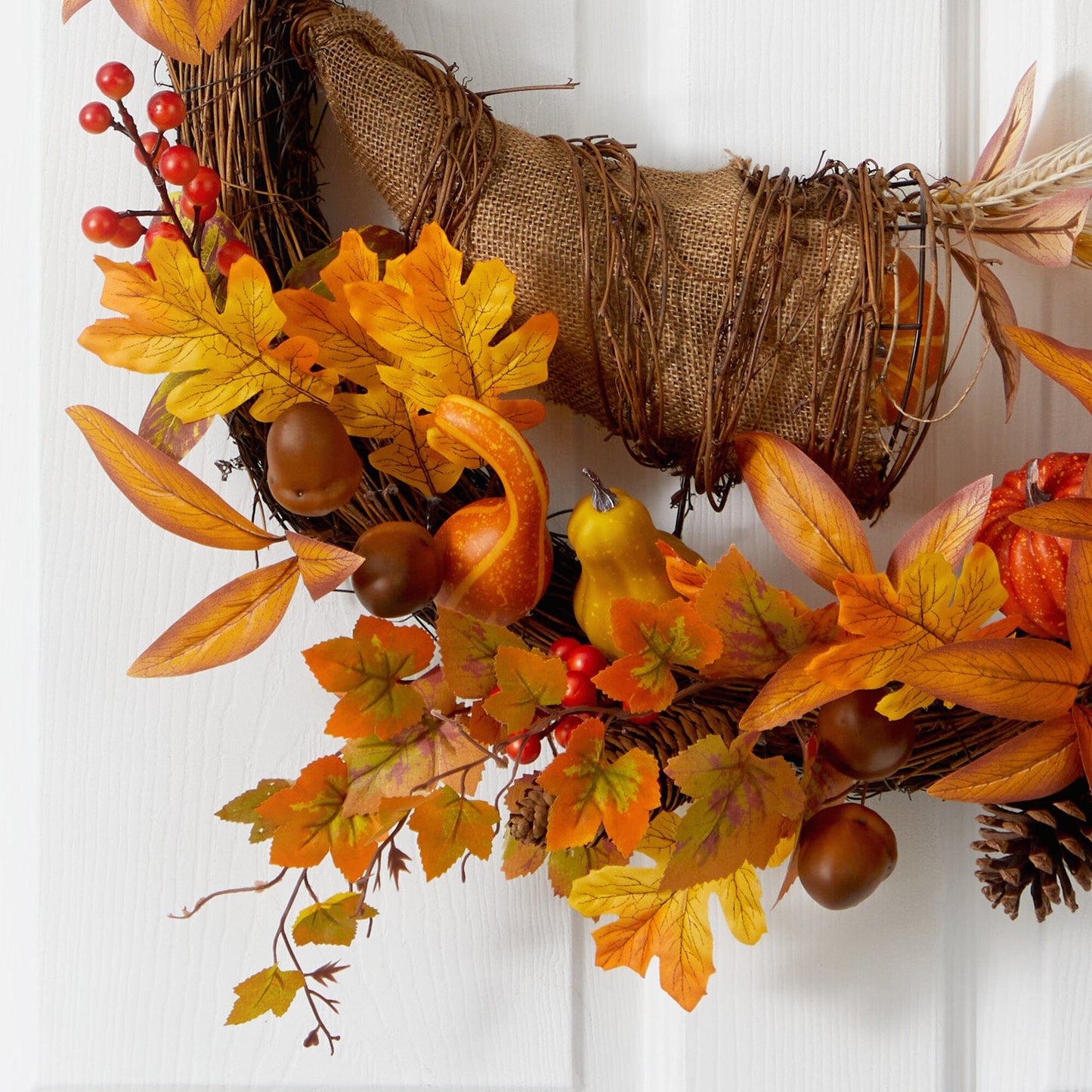 26” Autumn Artificial Cornucopia Fall Wreath - Tampa Home & Garden Store