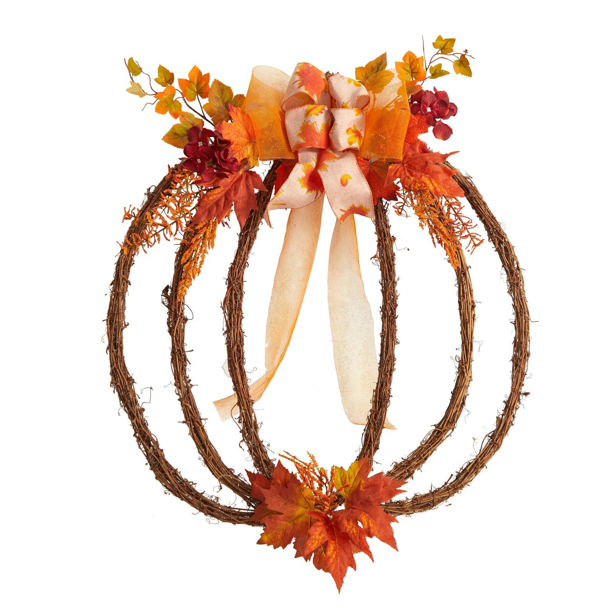 26” Autumn Pumpkin Artificial Vine Fall Wreath - Tampa Home & Garden Store