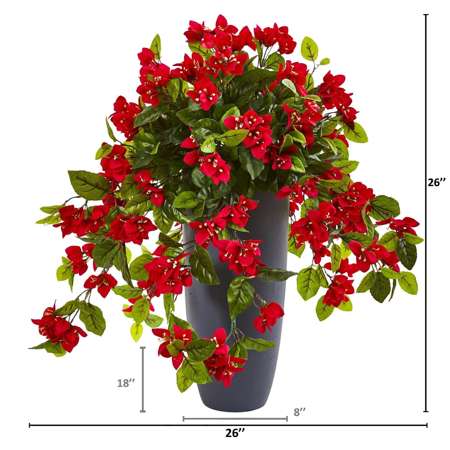 26” Bougainvillea Artificial Plant in Planter UV Resistant (Indoor/Outdoor) - Tampa Home & Garden Store