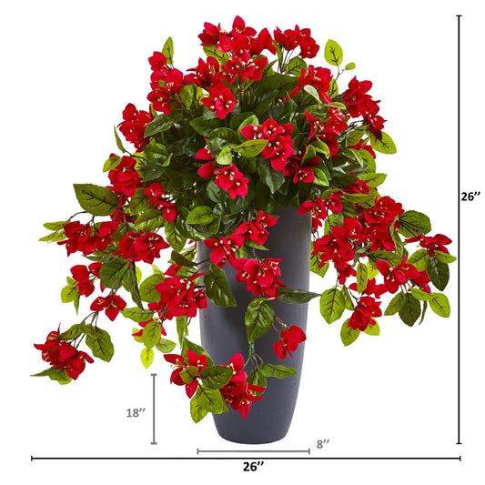 26” Bougainvillea Artificial Plant in Planter UV Resistant (Indoor/Outdoor) - Tampa Home & Garden Store