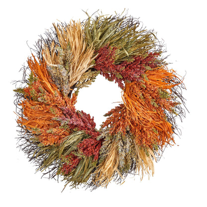 26” Fall Sorghum Harvest Autumn Artificial Wreath - Tampa Home & Garden Store