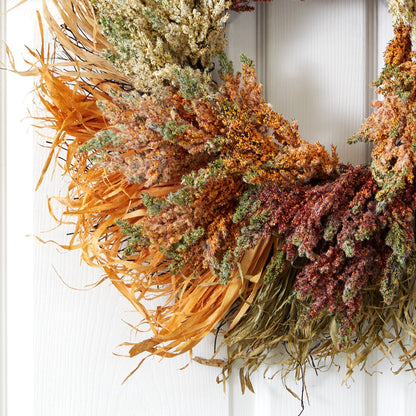 26” Fall Sorghum Harvest Autumn Artificial Wreath - Tampa Home & Garden Store