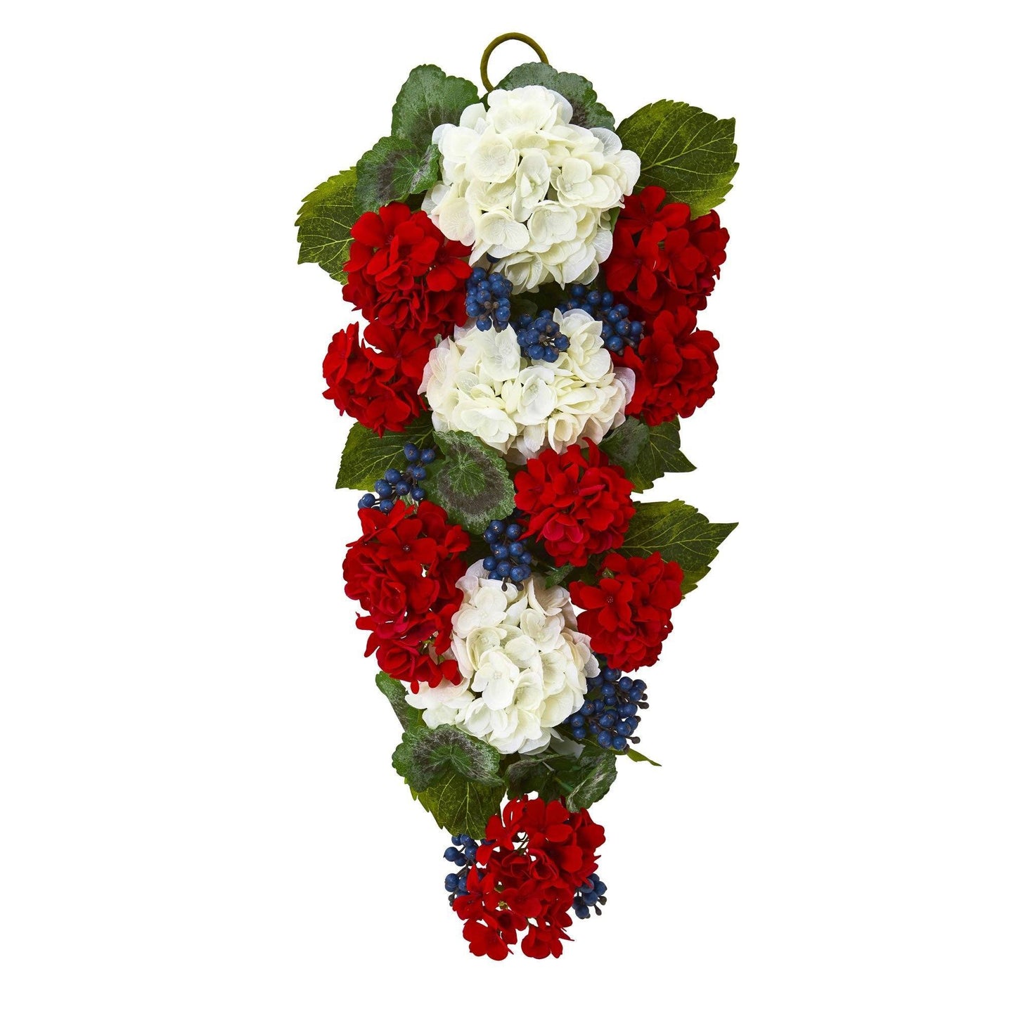 26” Geranium and Blue Berry Artificial Teardrop - Tampa Home & Garden Store