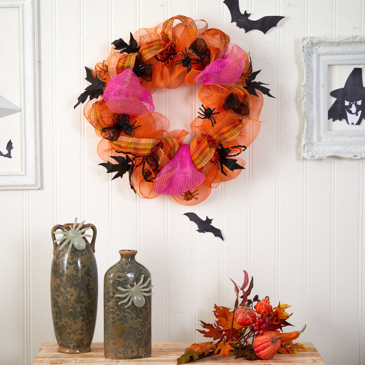 26" Halloween Spider Mesh Wreath - Tampa Home & Garden Store