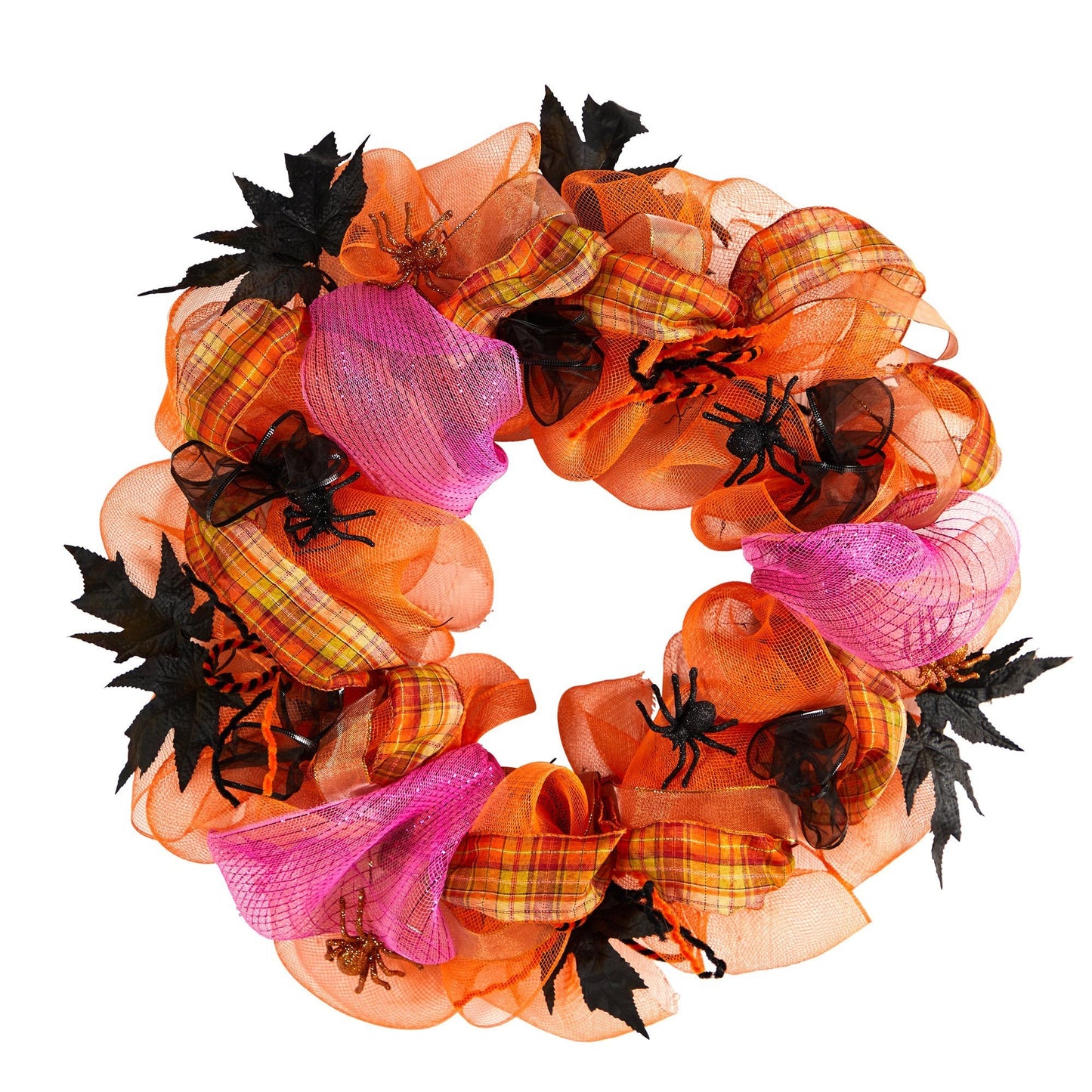 26" Halloween Spider Mesh Wreath - Tampa Home & Garden Store