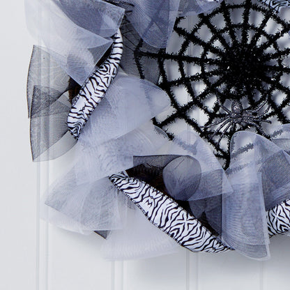 26” Halloween Spider Web Mesh Wreath - Tampa Home & Garden Store