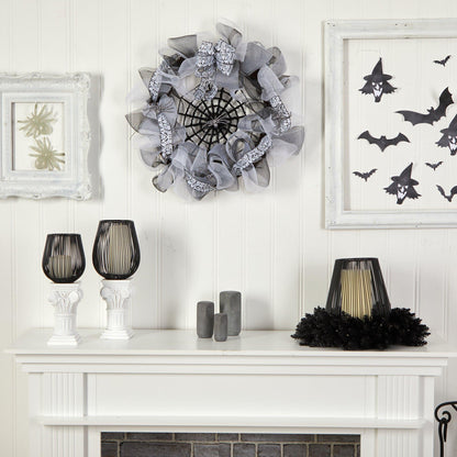 26” Halloween Spider Web Mesh Wreath - Tampa Home & Garden Store