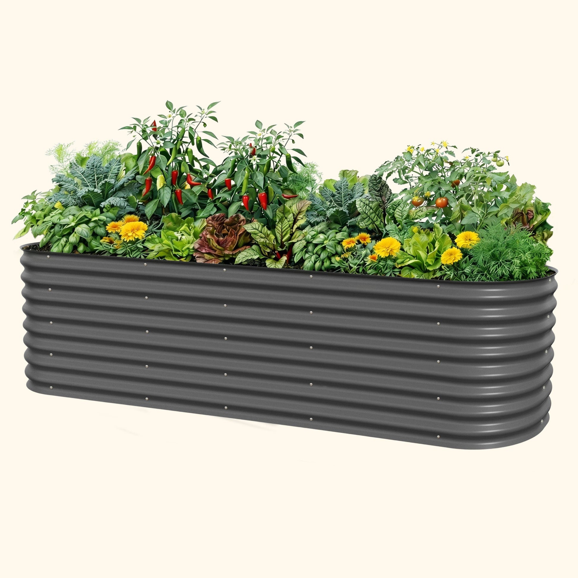 26" Tall 10 In 1 Jumbo Modular Metal Raised Garden Bed Kit - Tampa Home & Garden Store
