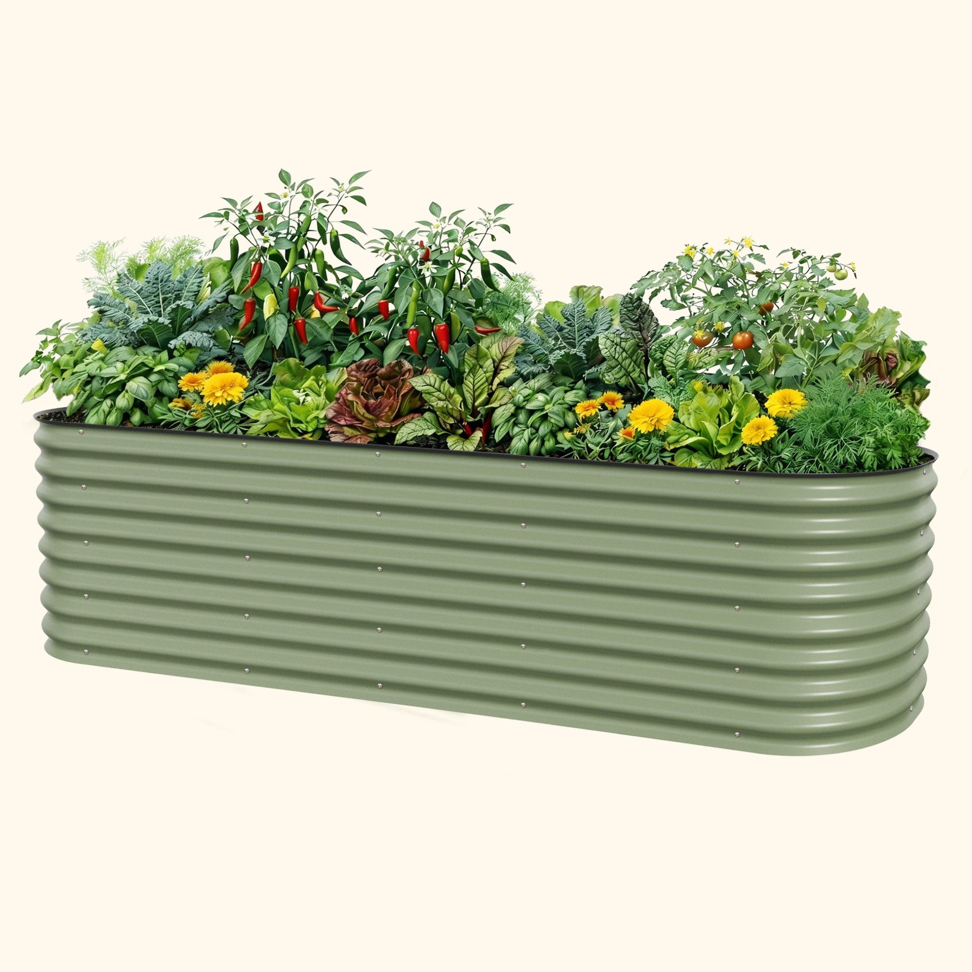 26" Tall 10 In 1 Jumbo Modular Metal Raised Garden Bed Kit - Tampa Home & Garden Store
