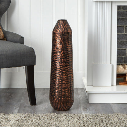 26” Tall Embossed Metal Tower Vase - Tampa Home & Garden Store