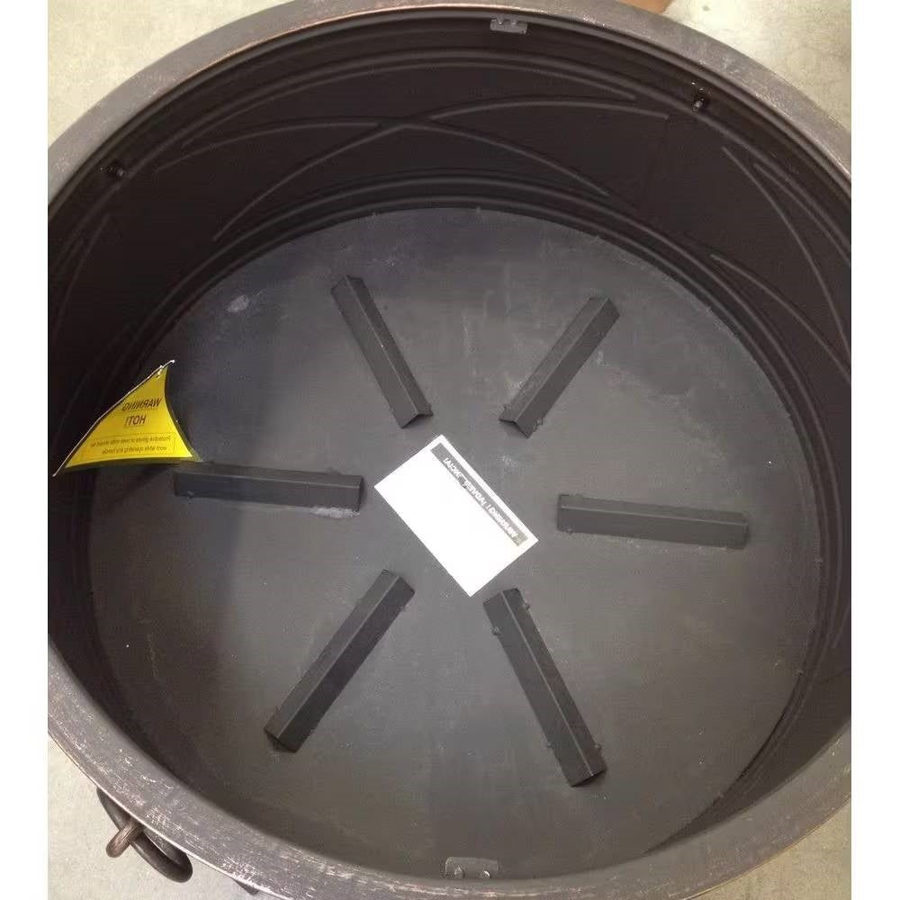 26-inch Round Steel Outdoor Fire Pit with Cover and Poker in Bronze - Tampa Home & Garden Store