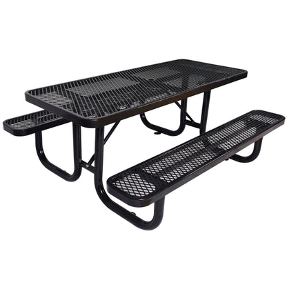 Sturdy Steel Picnic Table With Umbrella Pole
