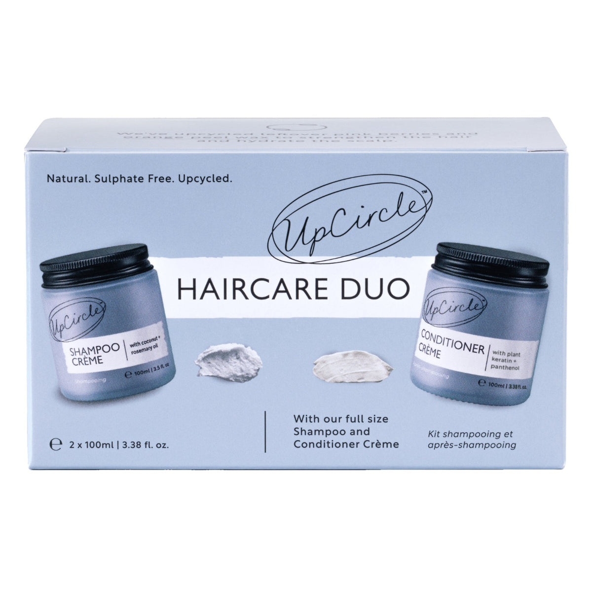 UpCircle Shampoo + Conditioner Haircare Duo kit in a pale blue box with two labeled bottles on Tampa Home & Garden Store