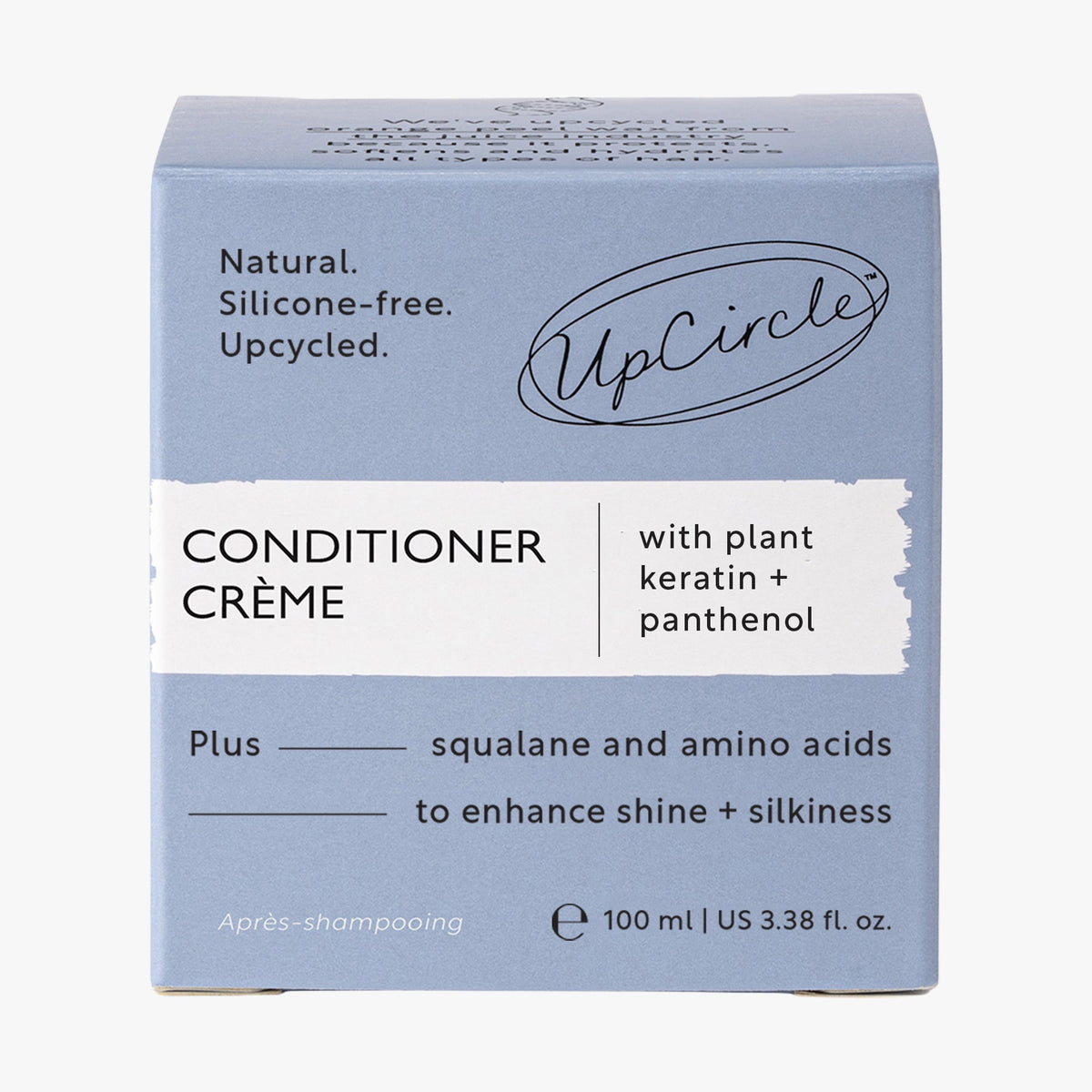 UpCircle Conditioner Crème bottle on light blue packaging with plant keratin + panthenol on Tampa Home & Garden Store
