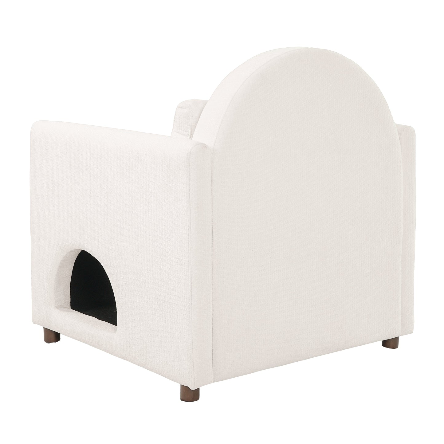 Beige pet-friendly accent chair with hidden pet nook, fabric upholstery by HouseOfZazla on Tampa Home & Garden Store