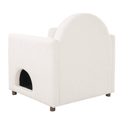 Beige pet-friendly accent chair with hidden pet nook, fabric upholstery by HouseOfZazla on Tampa Home & Garden Store