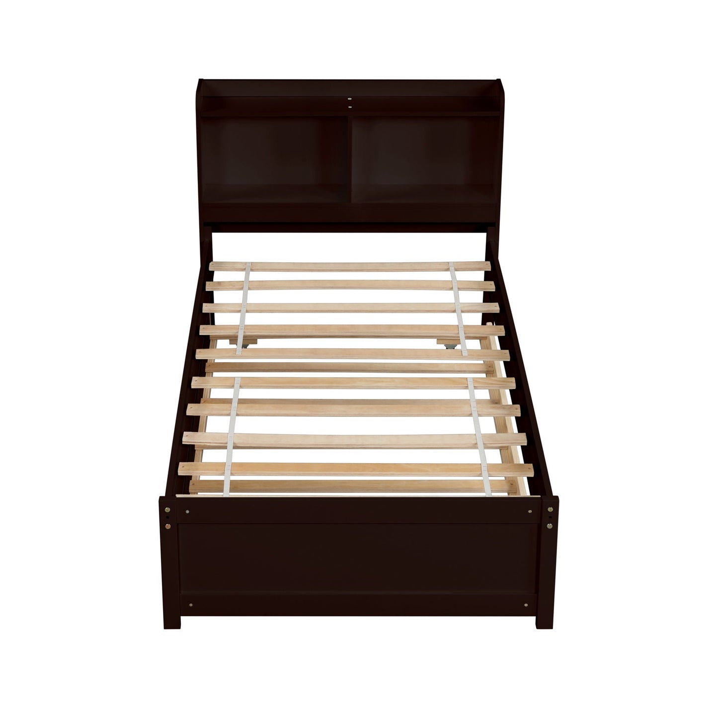 Twin Bed With Trundle And Storage Bookcase