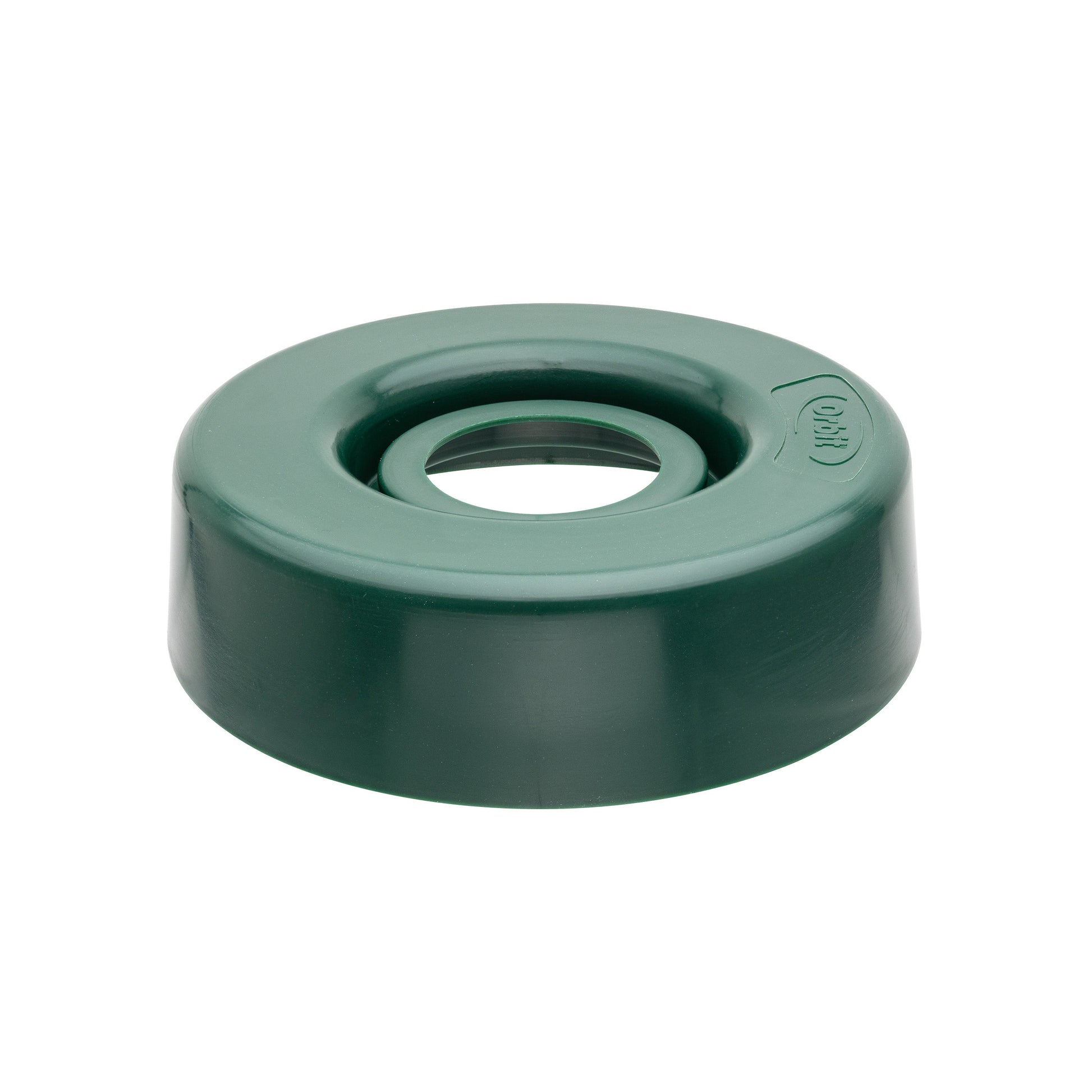 Sprinkler Guard 5-inch Donut Orbit Irrigation green plastic surrounding sprinkler head on Tampa Home & Garden Store