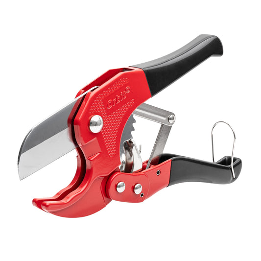 Orbit Irrigation PVC and Poly Pipe Cutting Tool Set 26020 pipe cutter with red handle on Tampa Home & Garden Store