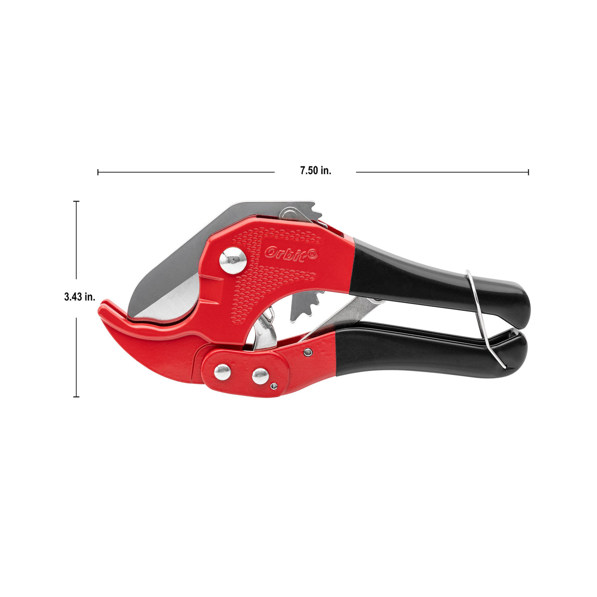 Orbit Irrigation PVC and Poly Pipe Cutter, red and black tool for underground irrigation on Tampa Home & Garden Store