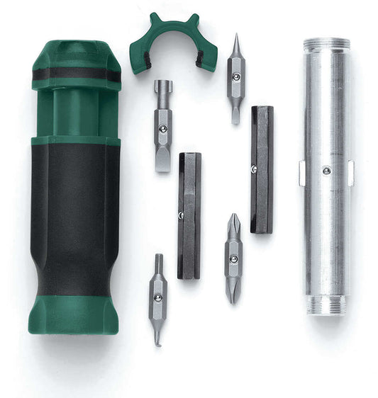 Orbit 16-in-1 Sprinkler Adjustment Tool for irrigation with green/black grip and metal bits on Tampa Home & Garden Store