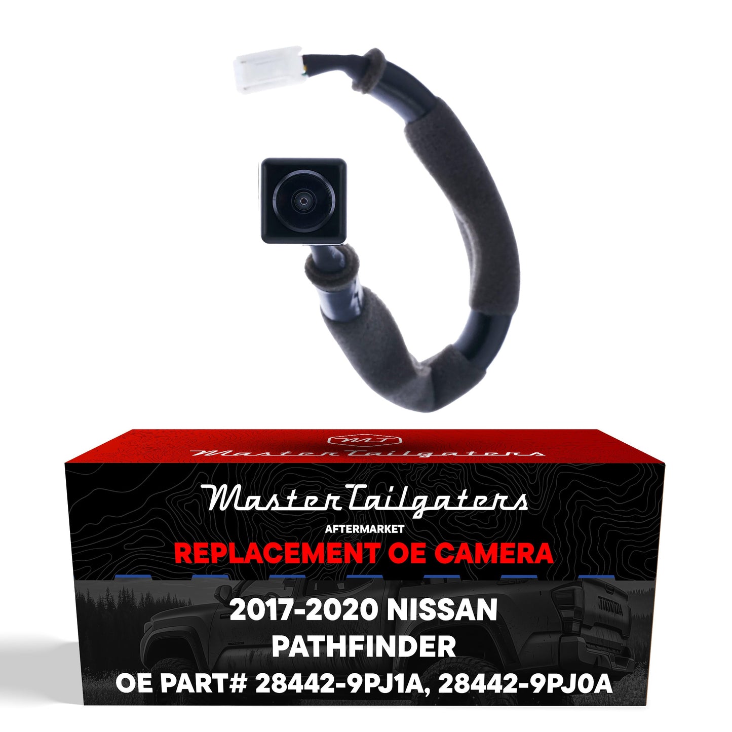 Nissan Pathfinder AVM backup camera OEM replacement by Master Tailgaters black housing on Tampa Home & Garden Store