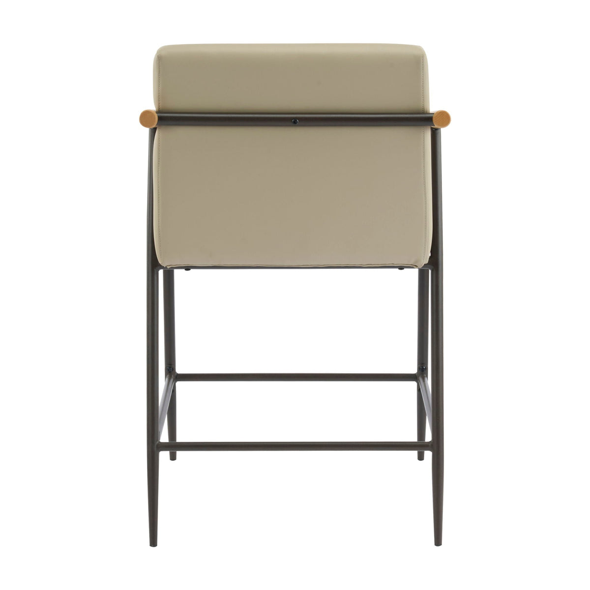 Mid Century Modern counter stool set with khaki cushions, dark metal frame by HouseOfZazla on Tampa Home & Garden Store