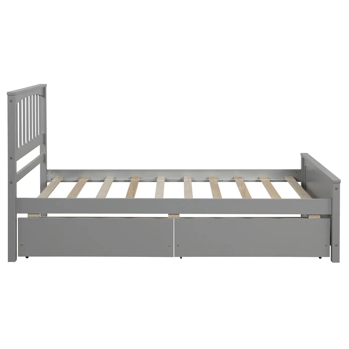Platform Bed with Two Drawers Built from Pine