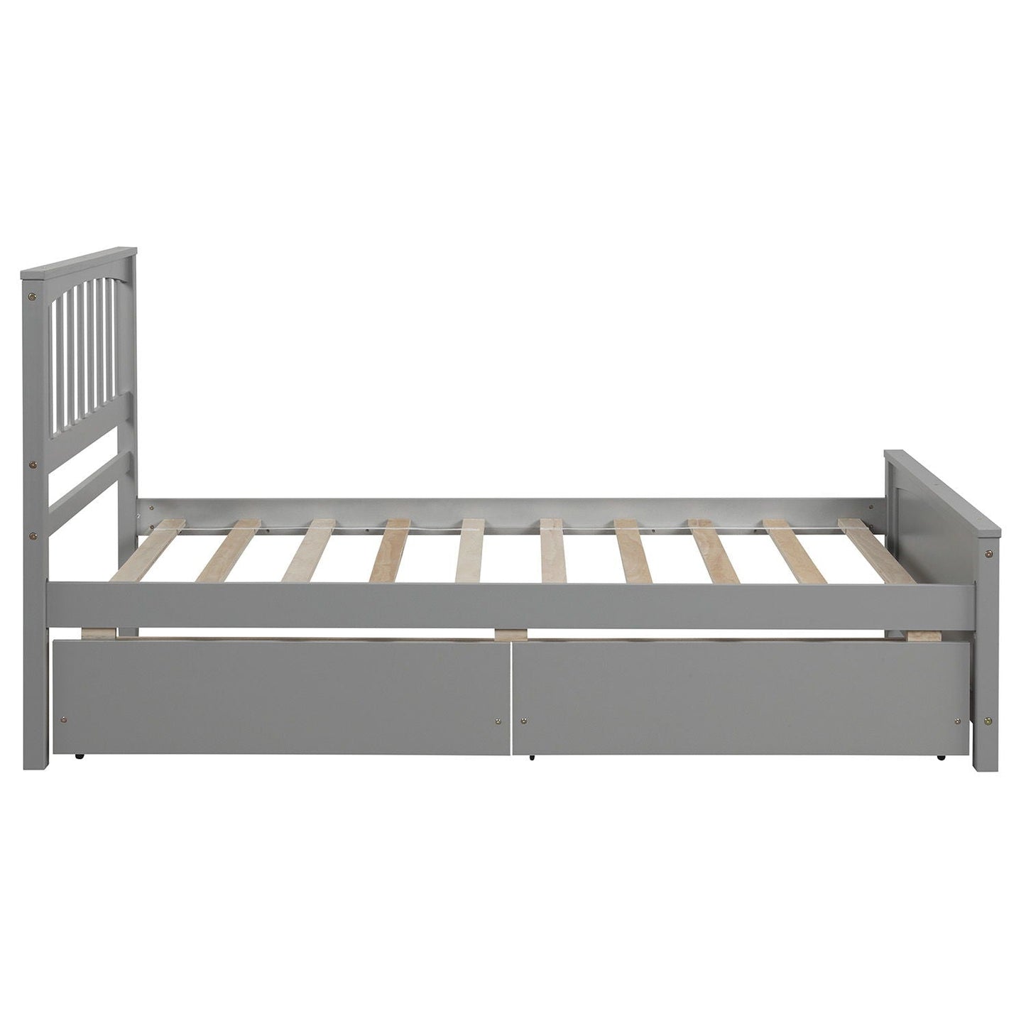 Solid Wood Platform Bed and Two Storage Drawers