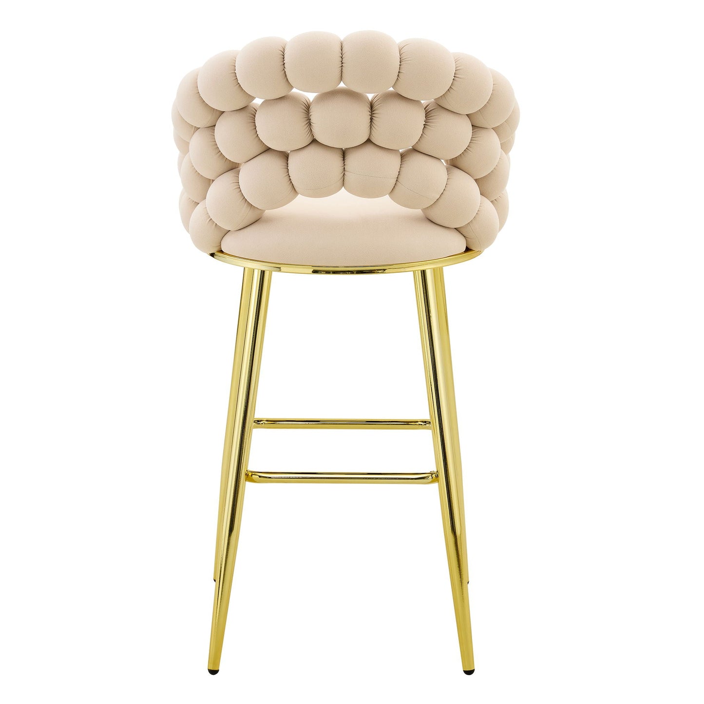 Ball Chain Bubble Tufted Bar Chairs Set Of Two