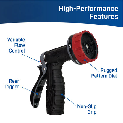 5-Pattern Zinc Rear Trigger Contractor Hose End Nozzle Orbit Irrigation Garden Hose Spray Nozzles on Tampa Home & Garden Store