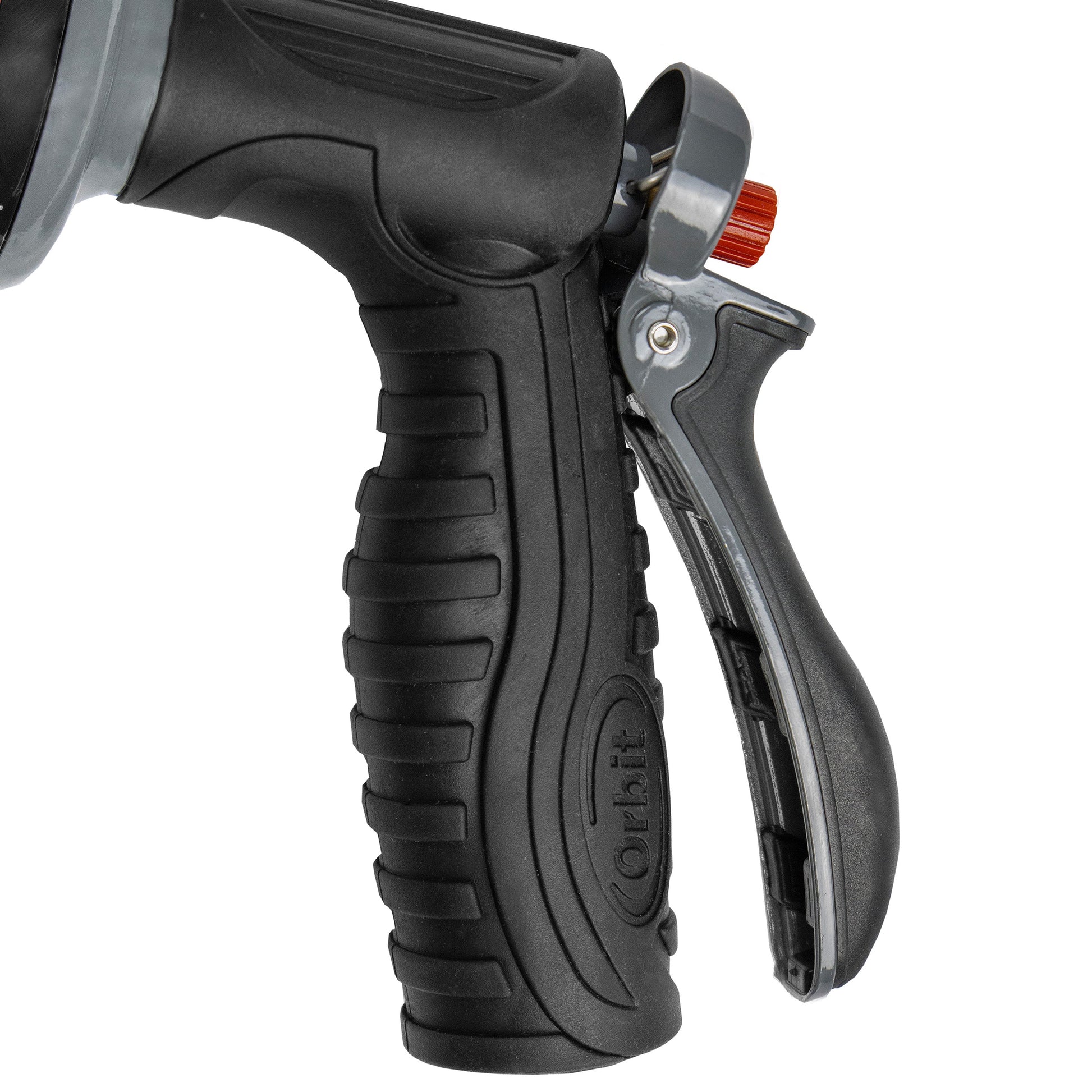 5-Pattern zinc rear-trigger contractor spray nozzle with black grip and red dial on Tampa Home & Garden Store