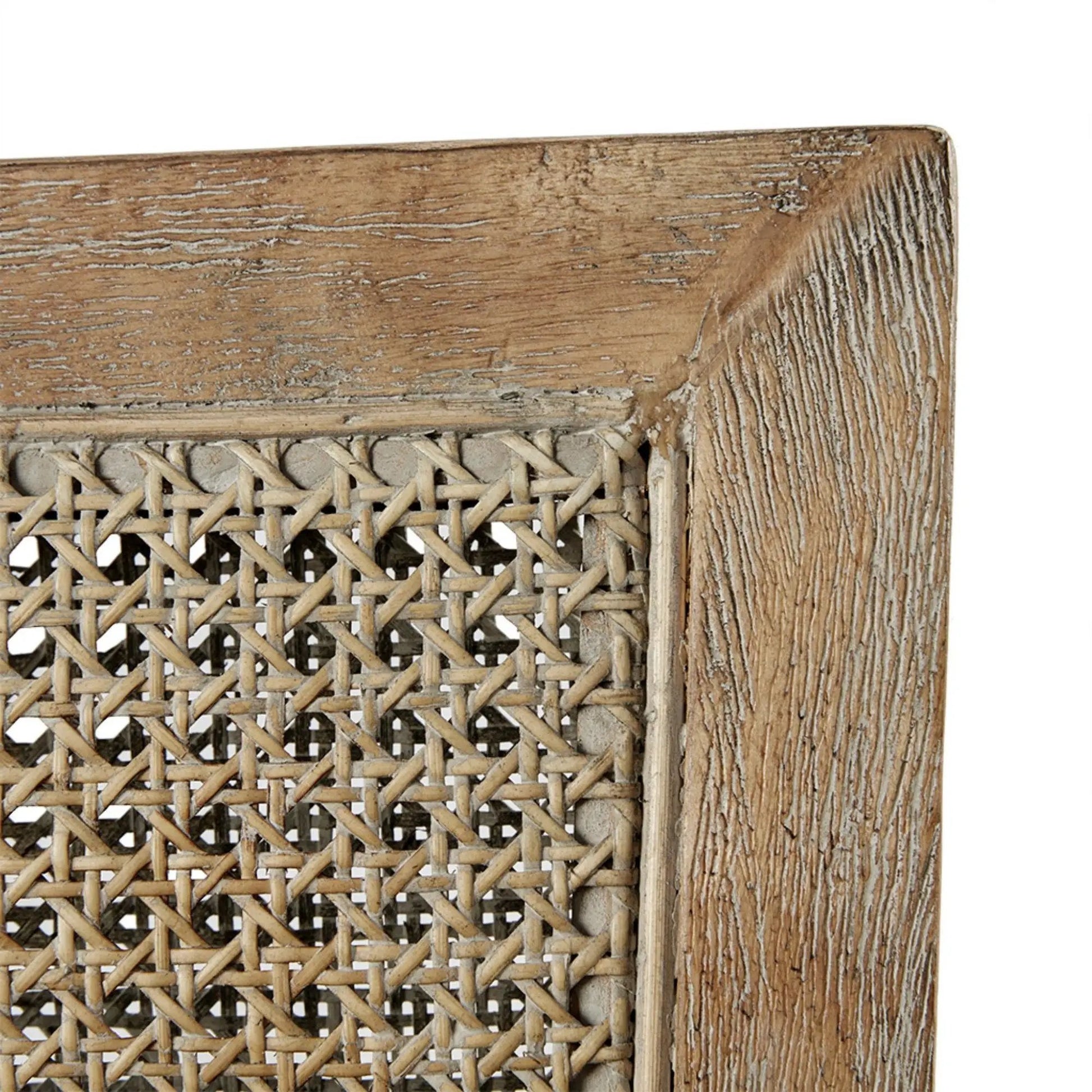 Cane armchair with woven cane seat in reclaimed natural wood finish by Unique Piece Furniture on Tampa Home & Garden Store