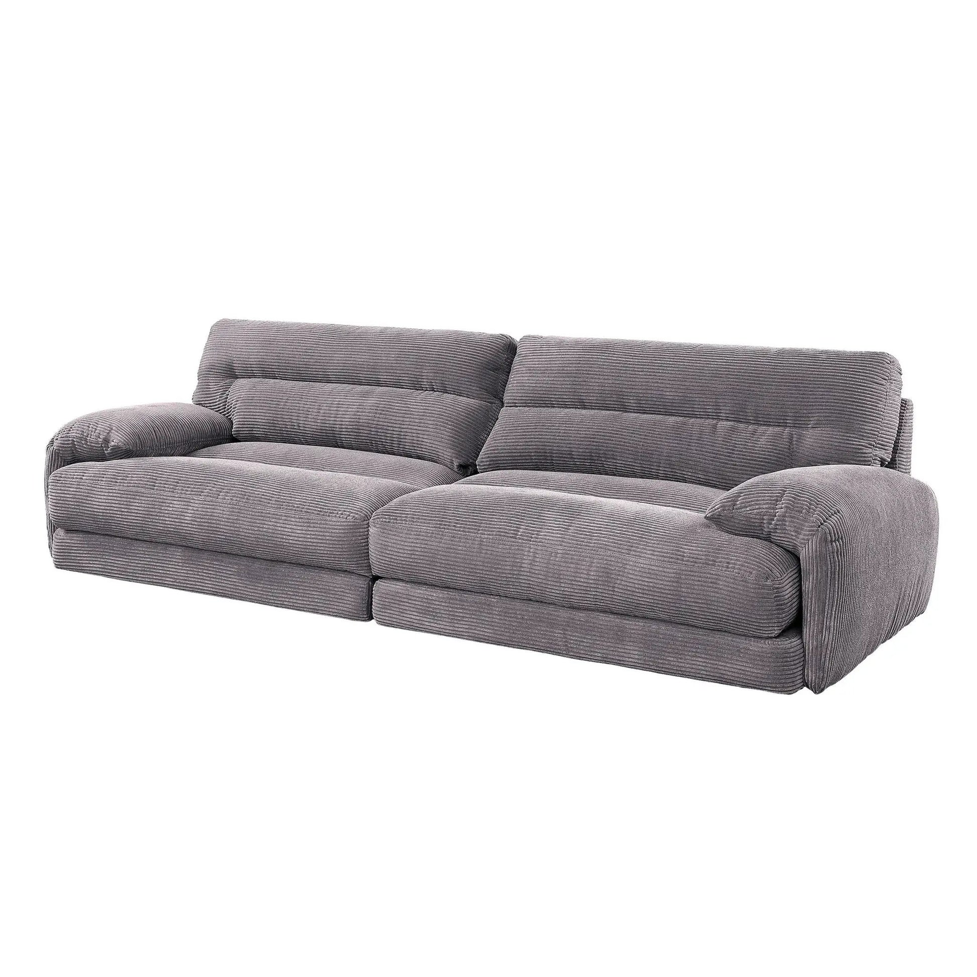 Cadenza Corduroy Sofa gray, stationary sofa by Unique Piece Furniture, corduroy upholstery on Tampa Home & Garden Store
