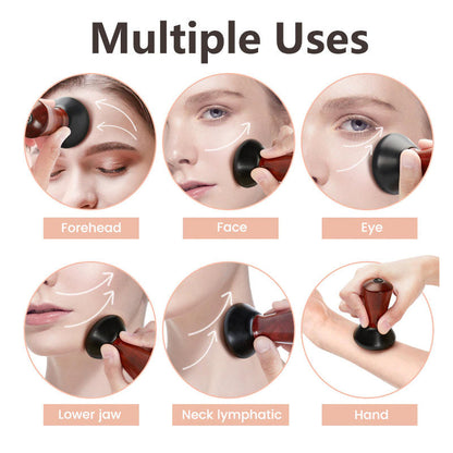 Hot Compress Bian Stone Facial Gua Sha V Face Massager Guasha Stone Wrinkle Remover Face Stone Massager - Tampa Home & Garden Store