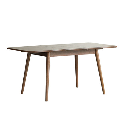 Wood dining table with extendable top in natural wood finish, telescoping leaves on Tampa Home & Garden Store