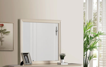 Traditional wall mirror with cream beige frame for any space Unique Piece Furniture on Tampa Home & Garden Store