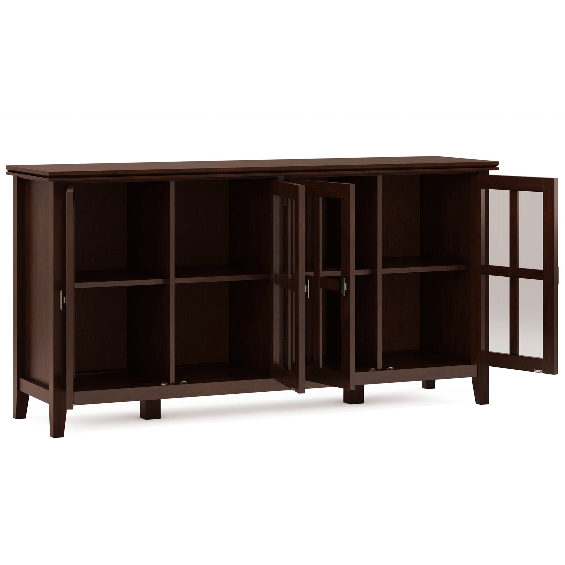 Artisan Handcrafted Wide 4-Door Storage Cabinet in dark espresso wood by HouseOfZazla on Tampa Home & Garden Store
